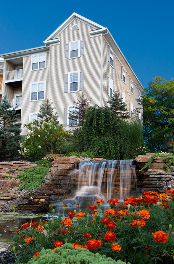 Scenic View of The Falls Luxury Apartments in Athens, Ohio
